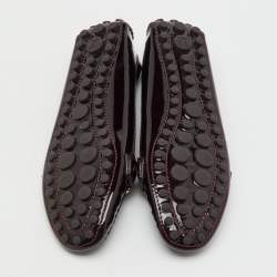Pre Owned Louis Vuitton Burgundy Patent Leather Oxford Loafers Size 39
