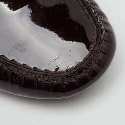 Pre Owned Louis Vuitton Burgundy Patent Leather Oxford Loafers Size 39