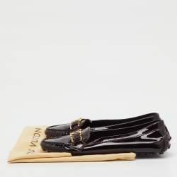 Pre Owned Louis Vuitton Burgundy Patent Leather Oxford Loafers Size 39