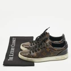 مملوكة مسبقًا حذاء رياضي لوي فيتون فرانتروا جلد لامع وقماش مونوغرام بني/أسود مقاس 36