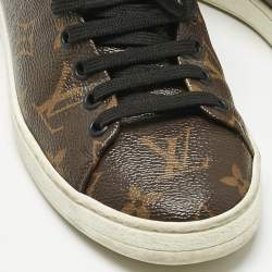 مملوكة مسبقًا حذاء رياضي لوي فيتون فرانتروا جلد لامع وقماش مونوغرام بني/أسود مقاس 36