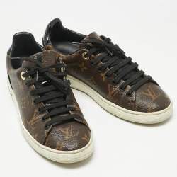 مملوكة مسبقًا حذاء رياضي لوي فيتون فرانتروا جلد لامع وقماش مونوغرام بني/أسود مقاس 36