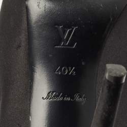 Pre Owned Louis Vuitton Black Satin Bow Peep Toe Pumps Size 40.5