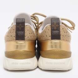 مملوكة مسبقًا Louis Vuitton Gold Lurex Fabric and Leather Aftergame Sneakers Size 39