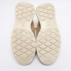 مملوكة مسبقًا Louis Vuitton Gold Lurex Fabric and Leather Aftergame Sneakers Size 39