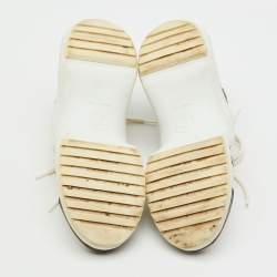 Pre Owned Louis Vuitton White Mesh, Leather and Coated Canvas Archlight Sneakers Size 37