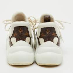 Pre Owned Louis Vuitton White Mesh, Leather and Coated Canvas Archlight Sneakers Size 37