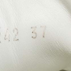 Pre Owned Louis Vuitton White/Brown Monogram Canvas and Leather Time Out Low Top Sneakers Size 37