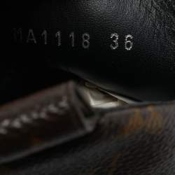 Pre Owned Louis Vuitton Black/Brown Monogram Canvas And Suede Laureate Platform Desert Ankle Boots Size 36