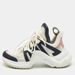 Pre Owned Louis Vuitton Multicolor Leather and Mesh Archlight Lace Up Sneakers Size 37.5