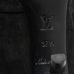Pre Owned Louis Vuitton Black Suede Ankle Length Boots Size 37.5