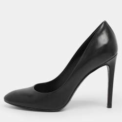 Pre Owned Louis Vuitton Black Leather Pumps Size 37.5