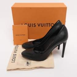 Pre Owned Louis Vuitton Black Leather Pumps Size 37.5