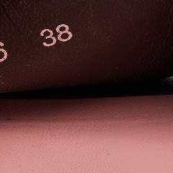 Pre Owned Louis Vuitton Pink Monogram Canvas Jungle Dots Hibiscus Espadrille Ankle Strap Sandals Size 38