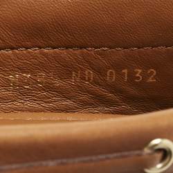 Pre Owned Louis Vuitton Brown Monogram Empreinte  Leather Gloria Loafers Size 38.5