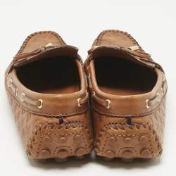 Pre Owned Louis Vuitton Brown Monogram Empreinte  Leather Gloria Loafers Size 38.5