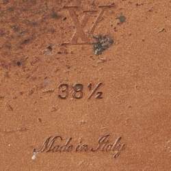 Pre Owned Louis Vuitton Brown Monogram Canvas Lock It Flat Slides Size 38.5