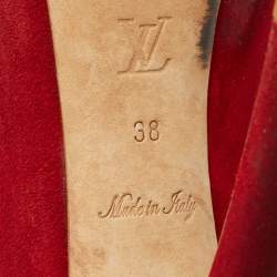 Pre Owned Louis Vuitton Red Suede Oh Really! Platform Peep Toe Pumps Size 38