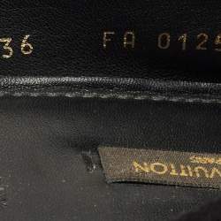 Pre Owned Louis Vuitton Black Glitter Suede Oxford Ballet Flats Size 36