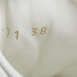 Pre Owned Louis Vuitton White/Brown Monogram Canvas and Leather Time Out Sneakers Size 38