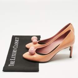 Pre Owned Louis Vuitton Orange Patent Leather Betty Pumps Size 36.5