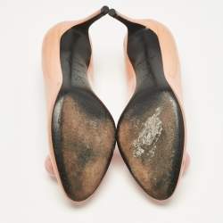 Pre Owned Louis Vuitton Orange Patent Leather Betty Pumps Size 36.5