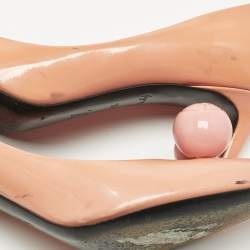 Pre Owned Louis Vuitton Orange Patent Leather Betty Pumps Size 36.5