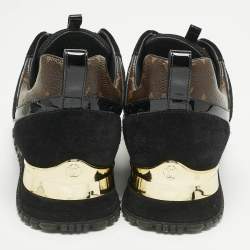 مملوكة مسبقًا Louis Vuitton Black/Brown Monogram Coated Canvas and Mesh Run Away Low Top Sneakers Size 38