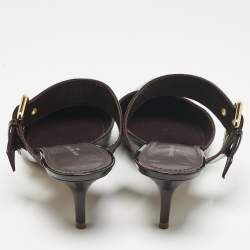 مملوكة مسبقًا Louis Vuitton Burgundy Monogram Patent Leather Buckle Mules Size 40