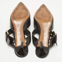 مملوكة مسبقًا Louis Vuitton Burgundy Monogram Patent Leather Buckle Mules Size 40