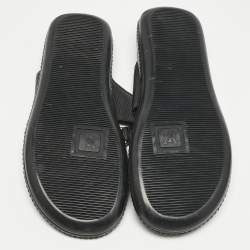 Pre Owned Louis Vuitton Black Leather Thong Sandals Size 39.5