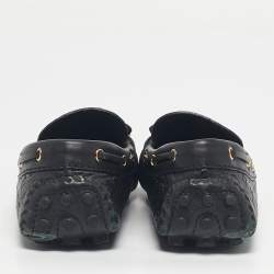 Pre Owned Louis Vuitton Black Monogram Empreinte Leather Gloria Loafers Size 39