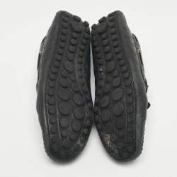 Pre Owned Louis Vuitton Black Monogram Empreinte Leather Gloria Loafers Size 39