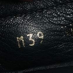 Pre Owned Louis Vuitton Black Monogram Empreinte Leather Gloria Loafers Size 39