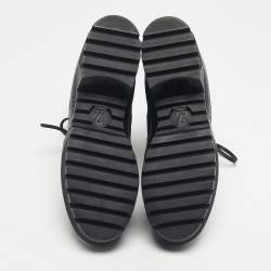 Pre Owned Louis Vuitton Two Tone Monogram Canvas and Leather Laureate Ankle Length Boots Size 36.5