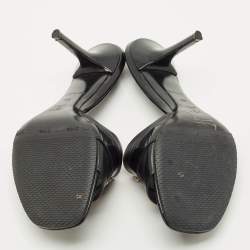 Pre Owned Louis Vuitton Black Leather Revival Slide Sandals Size 39