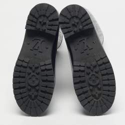 Pre Owned Louis Vuitton Black Monogram Rubber Splash Rain Boots Size 37