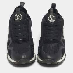 Pre Owned Louis Vuitton Black Neoprene, Leather and Mesh Run Away Sneakers Size 39