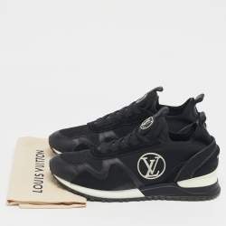 Pre Owned Louis Vuitton Black Neoprene, Leather and Mesh Run Away Sneakers Size 39