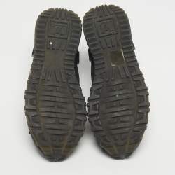 Pre Owned Louis Vuitton Black Neoprene, Leather and Mesh Run Away Sneakers Size 39