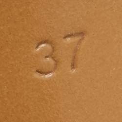 Pre Owned حذاء كعب عالي لوي فيتون قماش دامييه ابيني بالم بيتش مقدمة مفتوحة مقاس 37