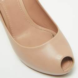 Pre Owned Louis Vuitton Beige Leather Oh Really! Peep Toe Pumps 40