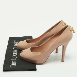 Pre Owned Louis Vuitton Beige Leather Oh Really! Peep Toe Pumps 40