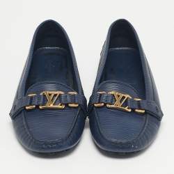 Pre Owned Louis Vuitton Navy Blue Epi Leather Oxford Loafers Size 41