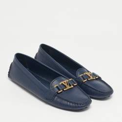 Pre Owned Louis Vuitton Navy Blue Epi Leather Oxford Loafers Size 41