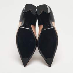 Pre Owned Louis Vuitton Pink/Black Leather Gamble Diva Boots Size 37.5