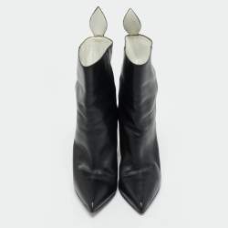 Pre Owned Louis Vuitton Black Leather Rodeo Queen Ankle Length Boots Size 38.5