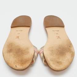 مملوكة مسبقًا Louis Vuitton Monogram Coated Canvas Lock It Flat Slides Size 37