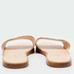 مملوكة مسبقًا Louis Vuitton Monogram Coated Canvas Lock It Flat Slides Size 37