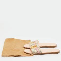 مملوكة مسبقًا Louis Vuitton Monogram Coated Canvas Lock It Flat Slides Size 37
